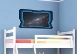 Spaceship Space Window 3D Wall Mural Wallpaper Wall Stickers Galaxy Stars Planets
