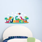Childrens Kids Bedroom Dinosaur Wall Art Stickers Custom Personlise Name Decal