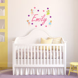 Personalised Fairy Star Name Wall Sticker Decal - Fairies Angels Magical Stars