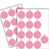 25 Christmas DIY Advent Calendar Number Blush Pink Bauble Stickers Labels Sticky