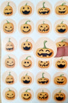 24 Halloween Sweets Stickers Self Adhesive Pumpkin Labels Autumn Round Circle