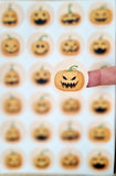 24 Halloween Sweets Stickers Self Adhesive Pumpkin Labels Autumn Round Circle