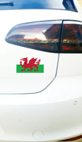 4x Wales Welsh Flag Car Van Stickers (Red Dragon Cymru Bike Decal Graphics)