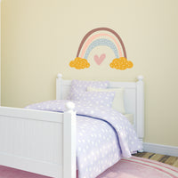 Childrens Kids Bedroom Pretty Boho Rainbow Wall Sticker Decal Pastel Mural Girl