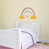 Childrens Kids Bedroom Pretty Boho Rainbow Wall Sticker Decal Pastel Mural Girl