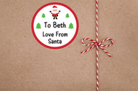 30 Personalised Christmas Xmas Gift Tags Present Stickers Labels Santa Tree