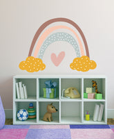 Childrens Kids Bedroom Pretty Boho Rainbow Wall Sticker Decal Pastel Mural Girl