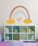 Childrens Kids Bedroom Pretty Boho Rainbow Wall Sticker Decal Pastel Mural Girl