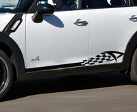Chequered Side Stripes Stickers Decals Graphics Mini Focus Fiat 500 Checkered
