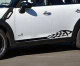 Chequered Side Stripes Stickers Decals Graphics Mini Focus Fiat 500 Checkered