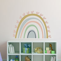 Childrens Kids Bedroom Pretty Boho Rainbow Wall Sticker Decal Pastel Mural Girl