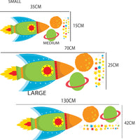 Childrens & Kids Bedroom Space Rockets Planets Vinyl Wall Art Stickers Decals