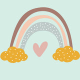 Childrens Kids Bedroom Pretty Boho Rainbow Wall Sticker Decal Pastel Mural Girl