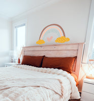 Childrens Kids Bedroom Pretty Boho Rainbow Wall Sticker Decal Pastel Mural Girl