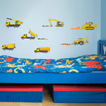 Digger Truck Bulldozer Crane Dumper Boys Bedroom Wall Stickers Graphics Decals