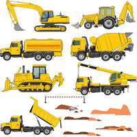 Digger Truck Bulldozer Crane Dumper Boys Bedroom Wall Stickers Graphics Decals