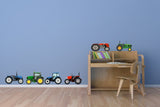 Tractor Wall Stickers Set - Blue Red & Green Vehicle Truck JCB Digger Decals