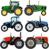 Tractor Wall Stickers Set - Blue Red & Green Vehicle Truck JCB Digger Decals