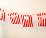DIY Advent Calendar Paper Bags Stickers Decals 25 Stripy Holly Christmas Pegs