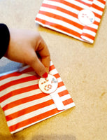 DIY Advent Calendar Paper Bags Stickers Decals 25 Stripy Candy Holly Christmas