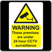 CCTV 24hr Surveillance Warning Stickers Sign - Car Taxi Home Window In Operation