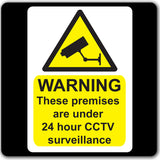 CCTV 24hr Surveillance Warning Stickers Sign - Car Taxi Home Window In Operation