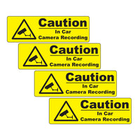 CCTV Yellow Warning Sticker Signs - In Car Camera Recording Taxi Home Window