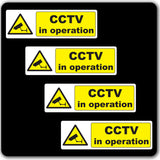 Pack of 4 CCTV in operation Warning Stickers Sign - Car Taxi Home