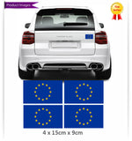 4x European Union Flag Car Van Stickers (EU EUROPA Bike Decal Graphics)
