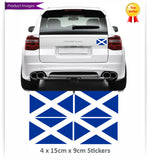4x Scottish Scotland Flag Car Van Stickers Blue White
