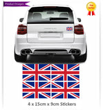 4x GB Union Jack Flag Car Van Stickers Great Britain British Red Blue White