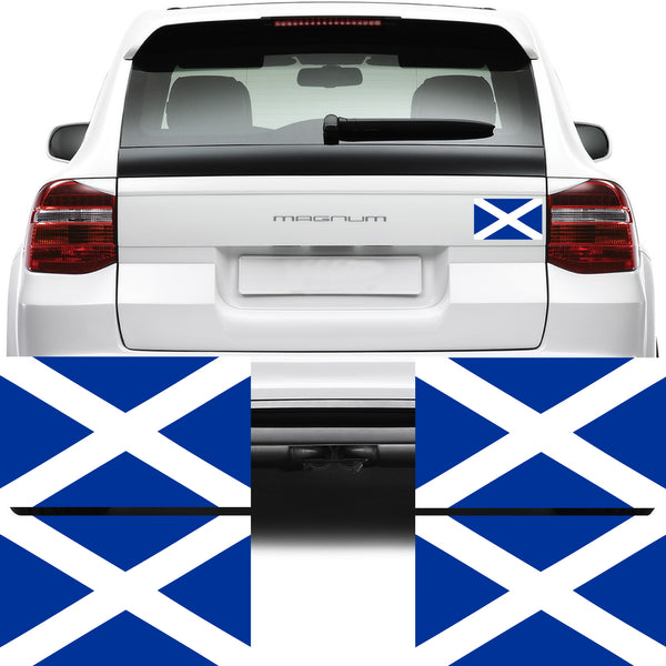 4x Scottish Scotland Flag Car Van Stickers Blue White