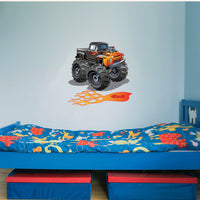 Monster Truck Boys Girls Bedroom Wall Sticker Decal Heavy Jam Four Wheel