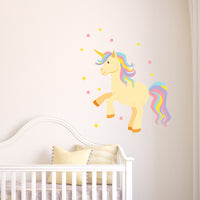 Unicorn and Stars Bedroom Wall Stickers Kids Girls Mural Decal Decoration