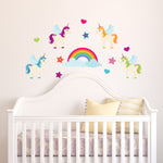 Unicorn Bedroom Wall Art Bright Colour Sticker Decals