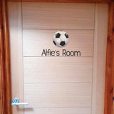 Personalised Football Footy Name Door Sticker Wall Decal Boys Bedroom
