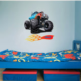 Monster Truck Boys Girls Bedroom Wall Sticker Decal Heavy Jam Four Wheel