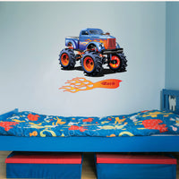 Monster Truck Boys Girls Bedroom Wall Sticker Decal Heavy Jam Four Wheel