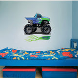 Monster Truck Boys Girls Bedroom Wall Sticker Decal Heavy Jam Four Wheel