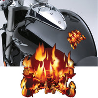 Motorbike Skulls, Crossed Spanner & Flames Decals (Motorcycle Stickers Graphics) #3
