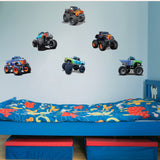 Monster Truck Boys Girls Bedroom Wall Sticker Decal Heavy Jam Four Wheel 6 Pack