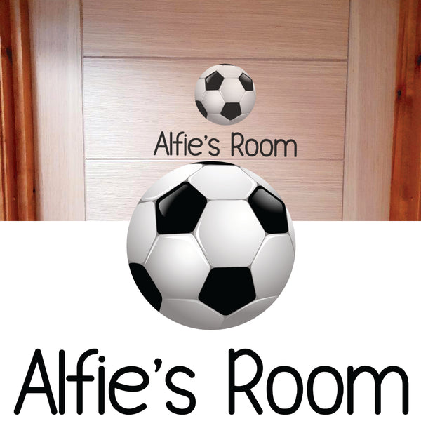 Personalised Football Footy Name Door Sticker Wall Decal Boys Bedroom