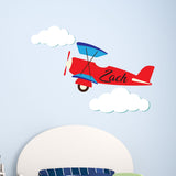 Childrens Bedroom Aeroplane Wall Sticker- Personlised with Your Name