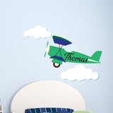 Childrens Bedroom Aeroplane Wall Sticker- Personlised with Your Name