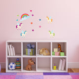 Unicorn Bedroom Wall Art Bright Colour Sticker Decals