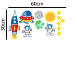 Childrens & Kids Bedroom Space Rockets Planets Vinyl Wall Art Stickers Decals