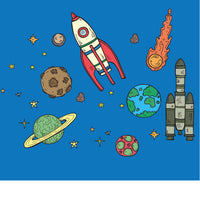 Childrens & Kids Bedroom Space Rockets Planets Vinyl Wall Art Stickers Decals