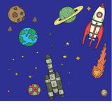 Childrens & Kids Bedroom Space Rockets Planets Vinyl Wall Art Stickers Decals