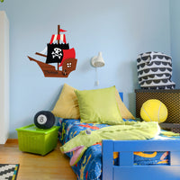 Personalised Pirate Ship Boys Bedroom Wall Sticker Decal Boat