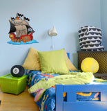 Personalised Pirate Ship Boys Bedroom Wall Sticker Decal Boat